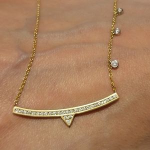 Meira t 14k YELLOW GOLD DIAMOND NECKLACE 💎 💛 18"